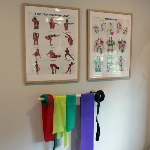Physical therapy area at East Hills Chiropractic equipped for rehabilitation exercises.